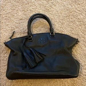 Tory Burch Sachel style black handbag.